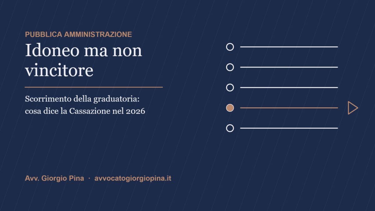Idoneo ma non vincitore: scorrimento della graduatoria